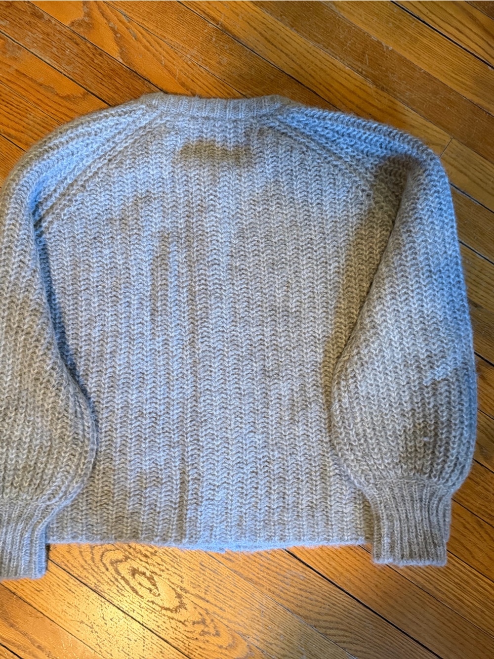 Sezane Light Gray Emile Chunky Knit Button-Up Sweater - Picture 10 of 11